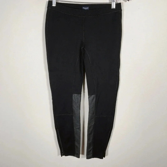 Madewell Black  Faux Leather Panel Pants - Picture 3 of 13